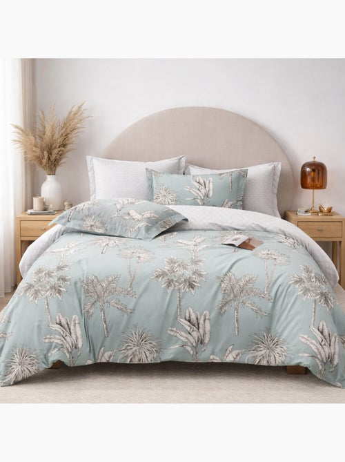 Parure housse de couette en coton imprimé palmier - Caldone - Kiabi Parure housse de couette en coton imprimé palmier - Caldone - Kiabi