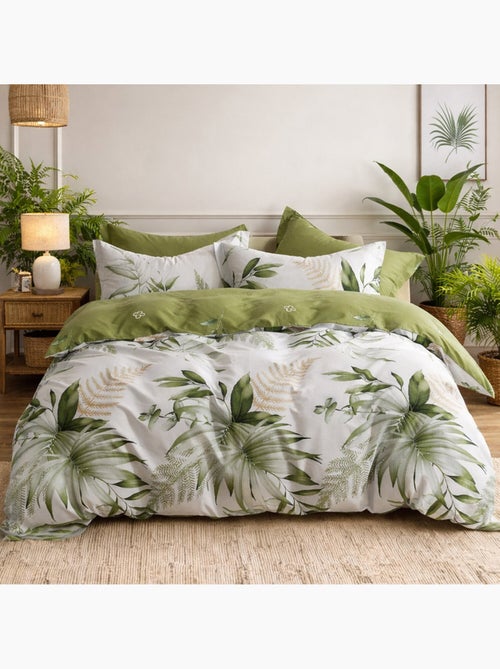 Parure housse de couette en coton imprimé tropical - Kelys - Kiabi