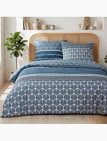 Parure housse de couette en coton imprimée contemporain - oasilis
