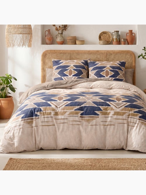 Parure housse de couette en coton imprimée graphique - apotek - Kiabi Parure housse de couette en coton imprimée graphique - apotek - Kiabi