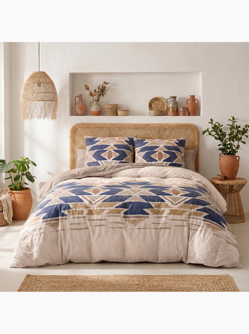 Parure housse de couette en coton imprimée graphique - apotek Multicolore - Kiabi