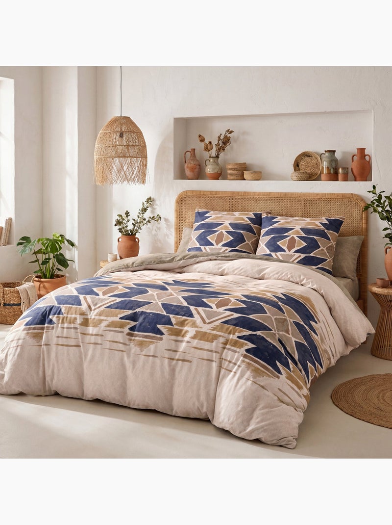 Parure housse de couette en coton imprimée graphique - apotek Multicolore - Kiabi