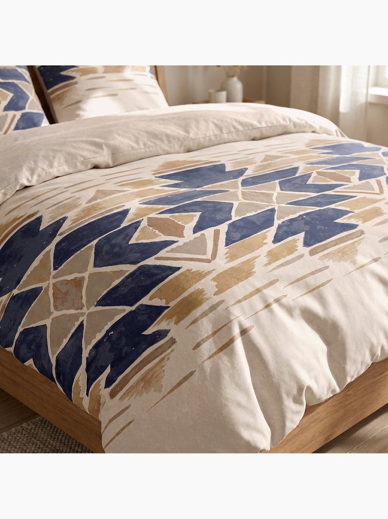 Parure housse de couette en coton imprimée graphique - apotek Multicolore - Kiabi