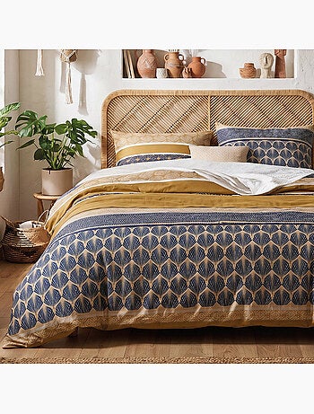 Parure housse de couette en coton imprimée graphique - CELORN