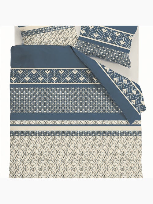 Parure housse de couette en coton imprimée graphique - HAVRIL - Kiabi Parure housse de couette en coton imprimée graphique - HAVRIL - Kiabi