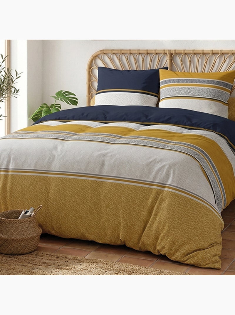 Parure housse de couette en coton imprimée graphique - JAISAÏ Multicolore - Kiabi