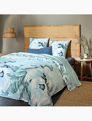 Parure housse de couette en coton imprimée pétale - Mateo