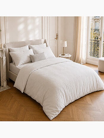 Parure housse de couette en coton lavé unie - Drift