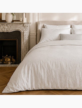 Parure housse de couette en coton lavé unie - Drift