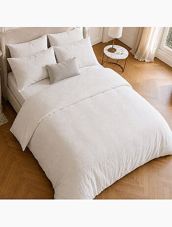 Parure housse de couette en coton lavé unie - Drift
