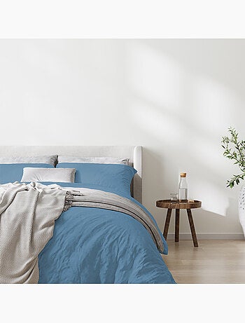 Parure housse de couette en coton lavé unie - Drift