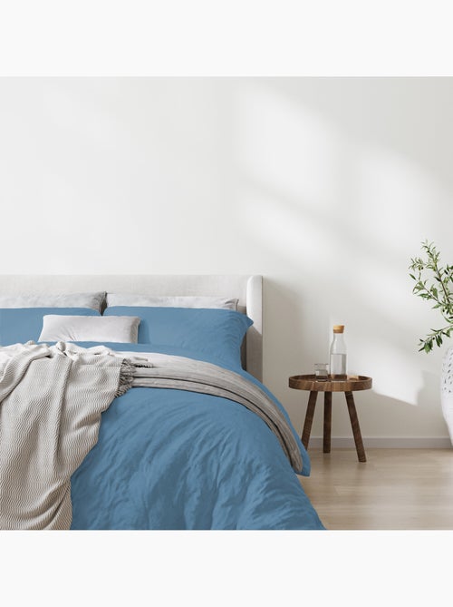 Parure housse de couette en coton lavé unie - drift - Kiabi