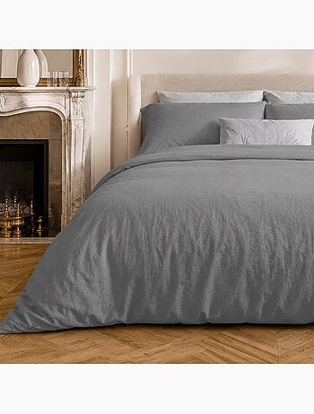 Parure housse de couette en coton lavé unie - Drift
