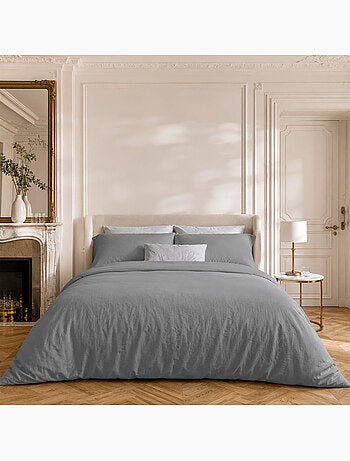 Parure housse de couette en coton lavé unie - Drift