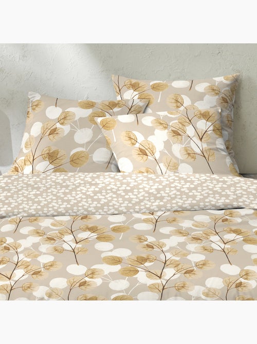 Parure housse de couette en flanelle de coton imprimée feuillage - Soryne - Kiabi