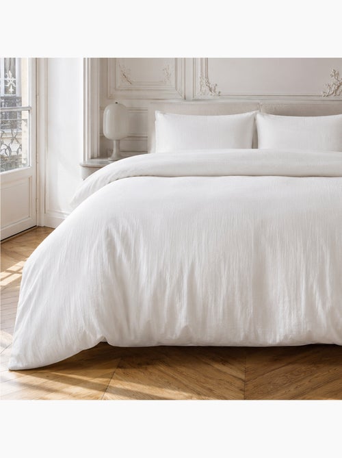 Parure housse de couette en gaze de coton unie, relax - Kiabi