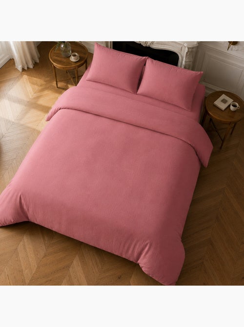 Parure housse de couette en gaze de coton unie, relax - Kiabi