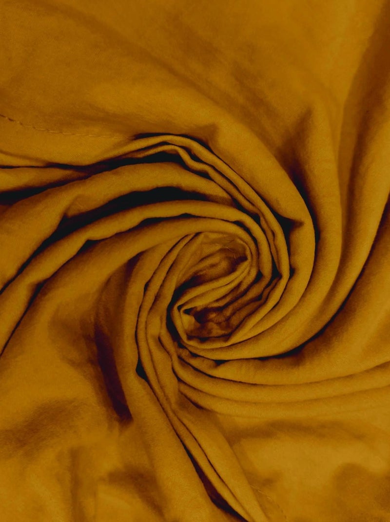 Parure housse de couette en microfibre lavée 240x220 cm BOHEME Miel Jaune - Kiabi