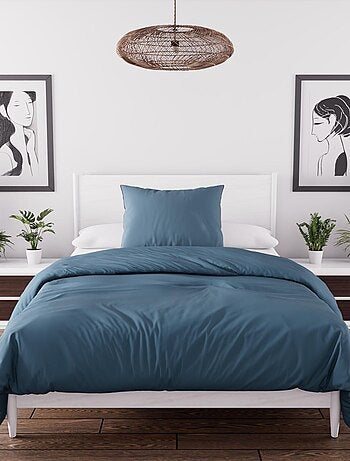 Parure housse de couette en microfibre lavée BOHEME, par Soleil d'Ocre avec 1 taie d'oreiller