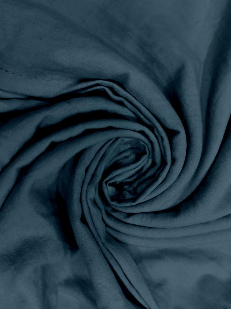 Parure housse de couette en microfibre lavée BOHEME, par Soleil d'Ocre avec 1 taie d'oreiller Bleu - Kiabi
