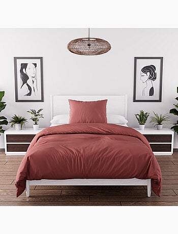 Parure housse de couette en microfibre lavée BOHEME, par Soleil d'Ocre avec 1 taie d'oreiller