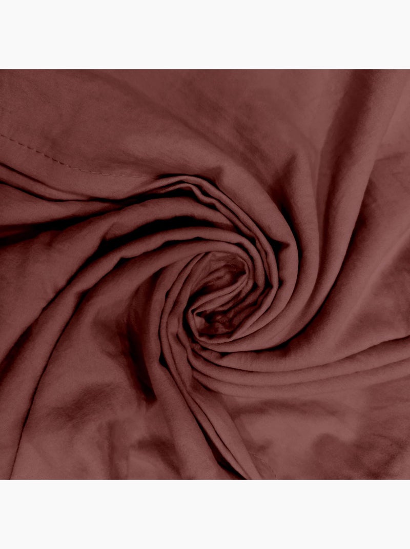 Parure housse de couette en microfibre lavée BOHEME, par Soleil d'Ocre avec 1 taie d'oreiller Brique - Kiabi