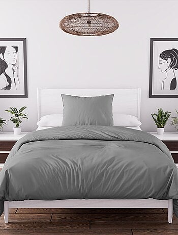 Parure housse de couette en microfibre lavée BOHEME, par Soleil d'Ocre avec 1 taie d'oreiller