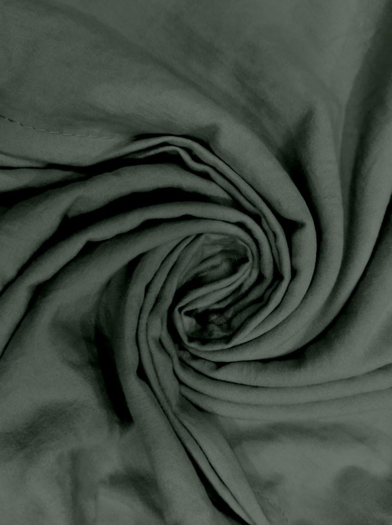 Parure housse de couette en microfibre lavée BOHEME, par Soleil d'Ocre avec 1 taie d'oreiller Kaki - Kiabi