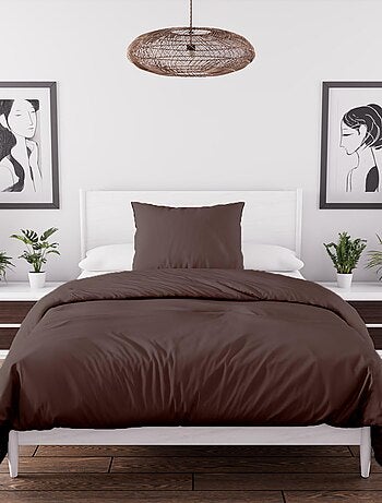 Parure housse de couette en microfibre lavée BOHEME, par Soleil d'Ocre avec 1 taie d'oreiller