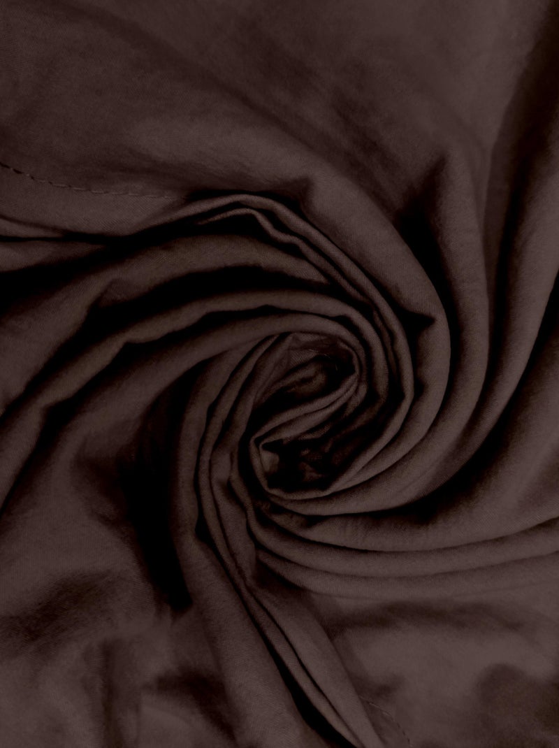 Parure housse de couette en microfibre lavée BOHEME, par Soleil d'Ocre avec 1 taie d'oreiller Marron - Kiabi