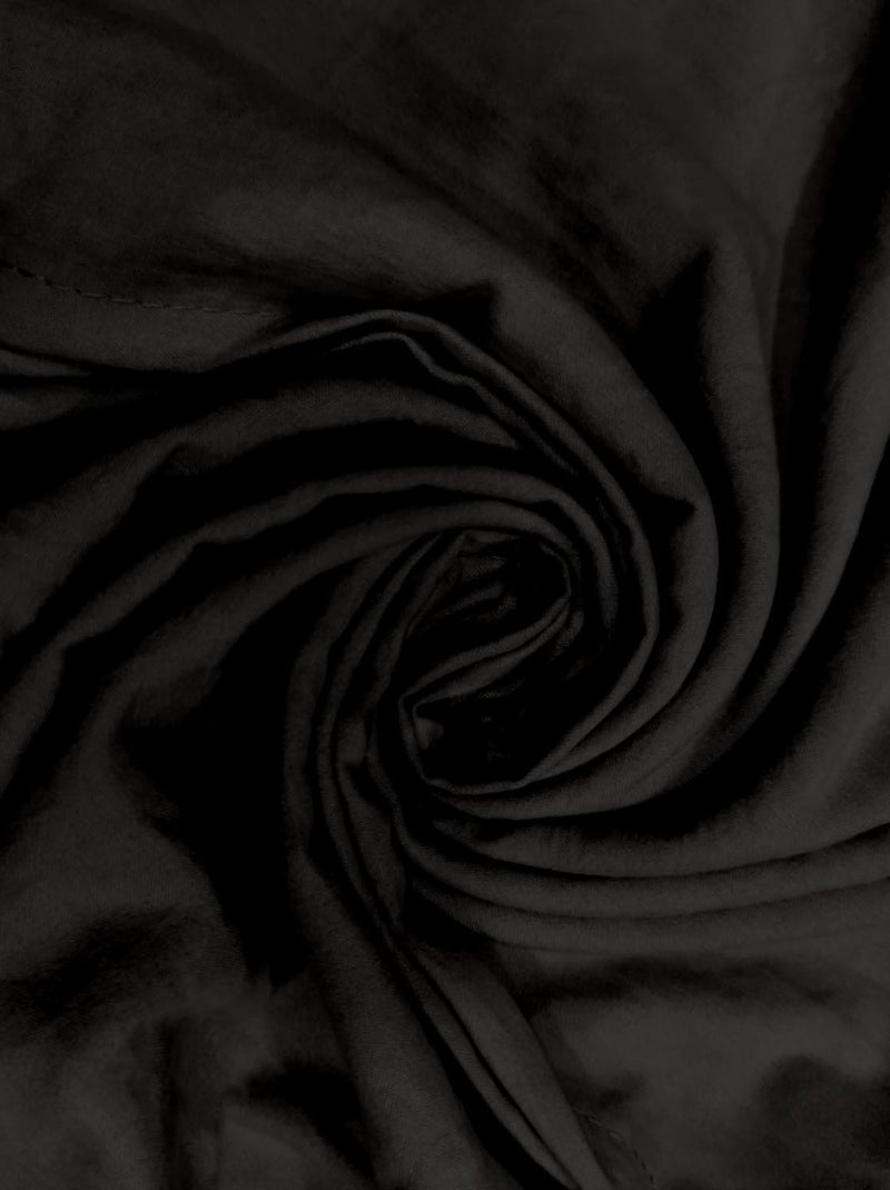 Parure housse de couette en microfibre lavée BOHEME, par Soleil d'Ocre avec 1 taie d'oreiller Noir - Kiabi