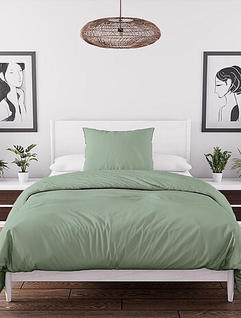 Parure housse de couette en microfibre lavée BOHEME, par Soleil d'Ocre avec 1 taie d'oreiller