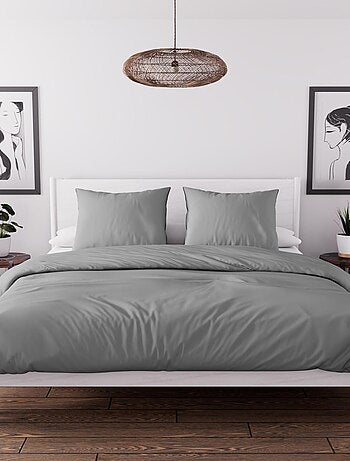 Parure housse de couette en microfibre lavée BOHEME, par Soleil d'Ocre avec 2 taies d'oreiller