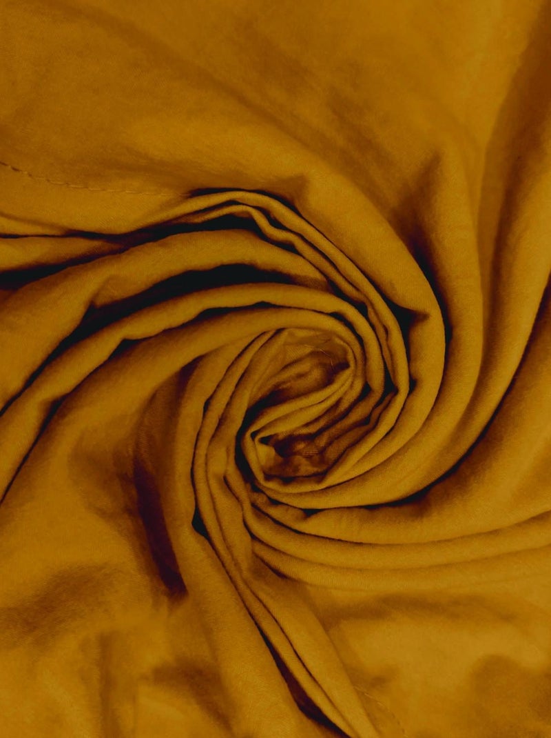 Parure housse de couette en microfibre lavée BOHEME, par Soleil d'Ocre avec 2 taies d'oreiller Jaune - Kiabi