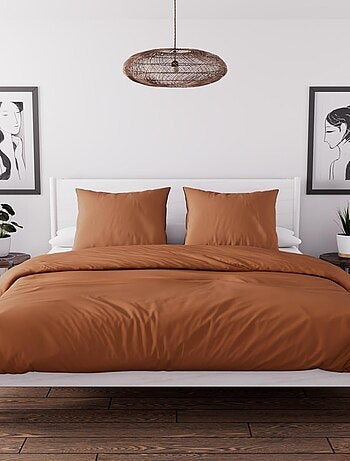 Parure housse de couette en microfibre lavée BOHEME, par Soleil d'Ocre avec 2 taies d'oreiller