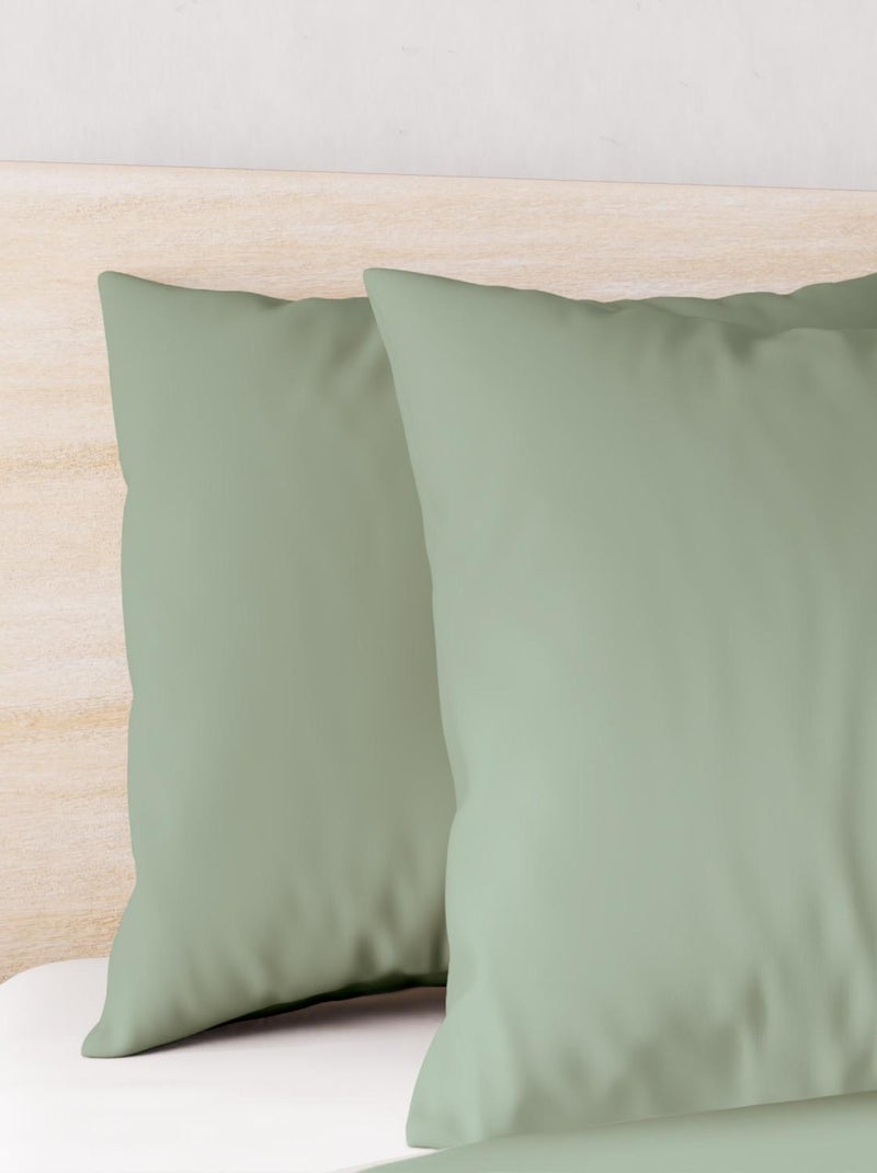 Parure housse de couette en microfibre lavée BOHEME, par Soleil d'Ocre avec 2 taies d'oreiller Vert - Kiabi