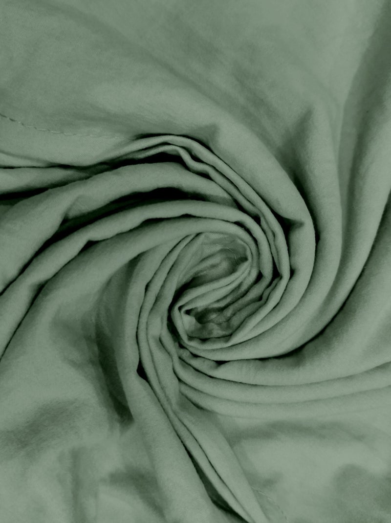 Parure housse de couette en microfibre lavée BOHEME, par Soleil d'Ocre avec 2 taies d'oreiller Vert - Kiabi