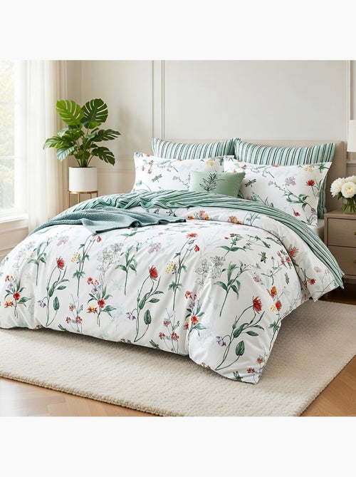 Parure housse de couette en percale de coton 240x220 cm imprimé - Coss - Kiabi
