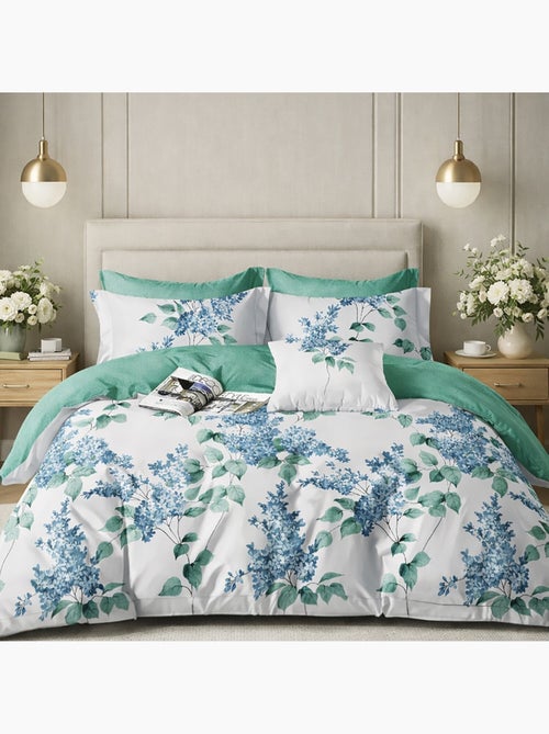 Parure housse de couette en percale de coton 240x220 cm imprimé - Palyne - Kiabi Parure housse de couette en percale de coton 240x220 cm imprimé - Palyne - Kiabi