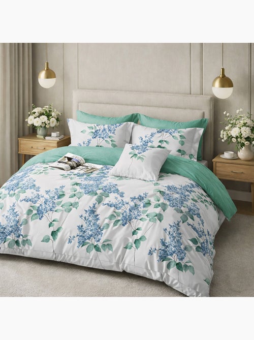 Parure housse de couette en percale de coton 240x220 cm imprimé - Palyne - Kiabi Parure housse de couette en percale de coton 240x220 cm imprimé - Palyne - Kiabi