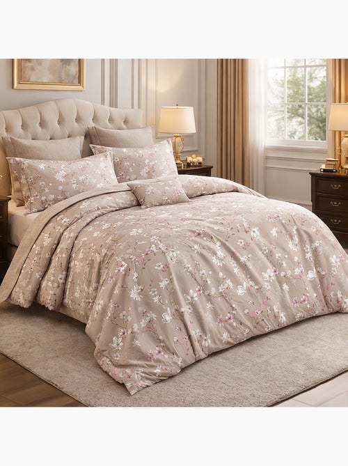 Parure housse de couette en percale de coton 240x220 cm imprimé floral - Sakumi - Kiabi Parure housse de couette en percale de coton 240x220 cm imprimé floral - Sakumi - Kiabi