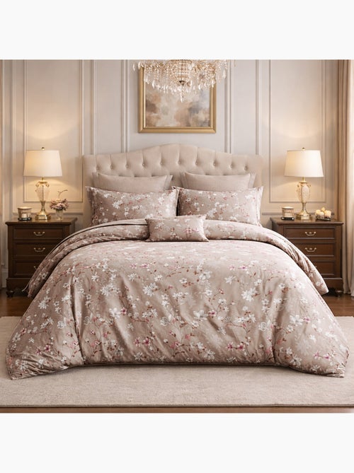 Parure housse de couette en percale de coton 240x220 cm imprimé floral - Sakumi - Kiabi Parure housse de couette en percale de coton 240x220 cm imprimé floral - Sakumi - Kiabi