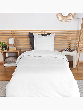 Parure housse de couette en percale de coton uni, MURA