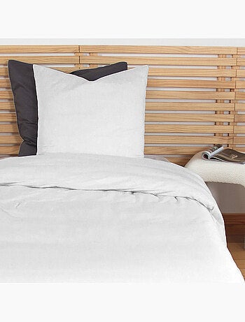 Parure housse de couette en percale de coton uni, MURA