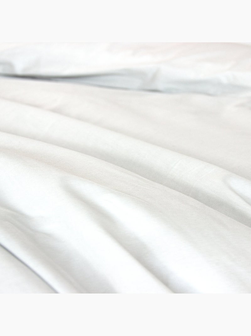 Parure housse de couette en percale de coton uni, MURA Blanc - Kiabi