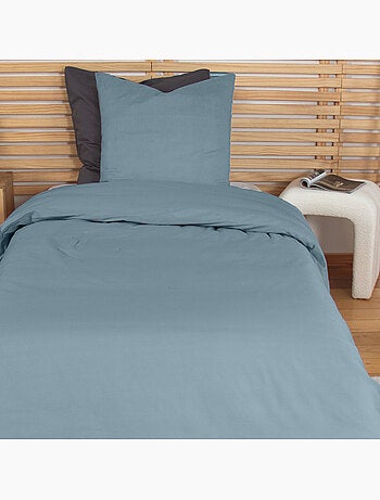 Parure housse de couette en percale de coton uni, MURA
