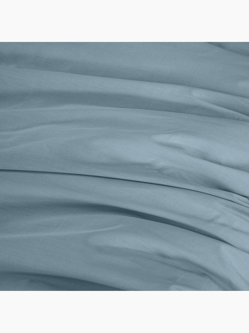 Parure housse de couette en percale de coton uni, MURA Bleu - Kiabi
