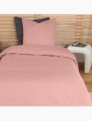 Parure housse de couette en percale de coton uni, MURA