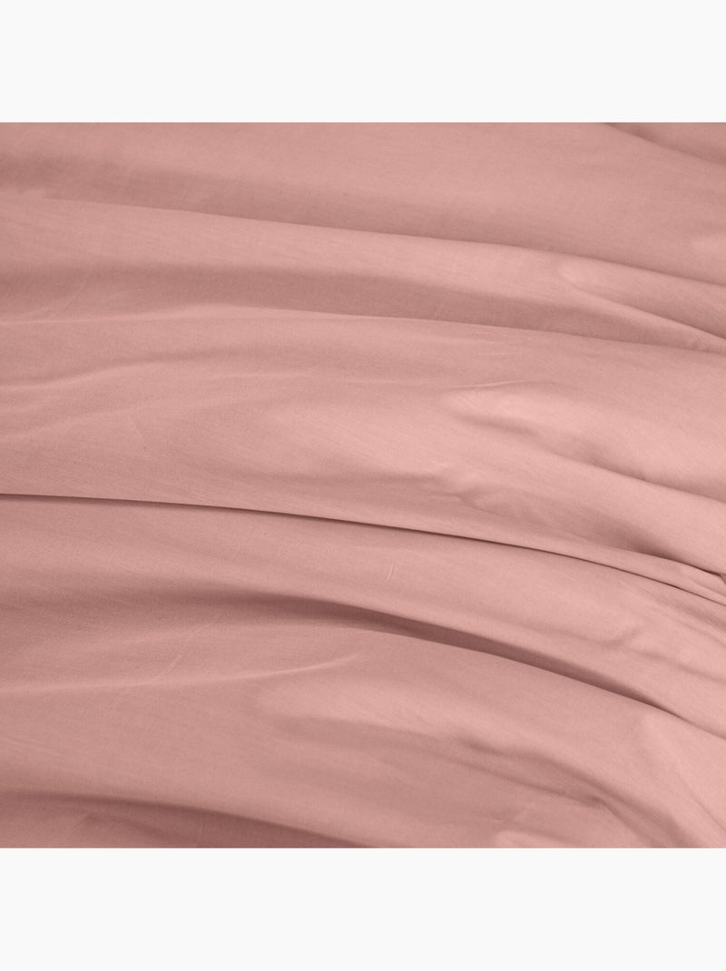 Parure housse de couette en percale de coton uni, MURA Rose - Kiabi