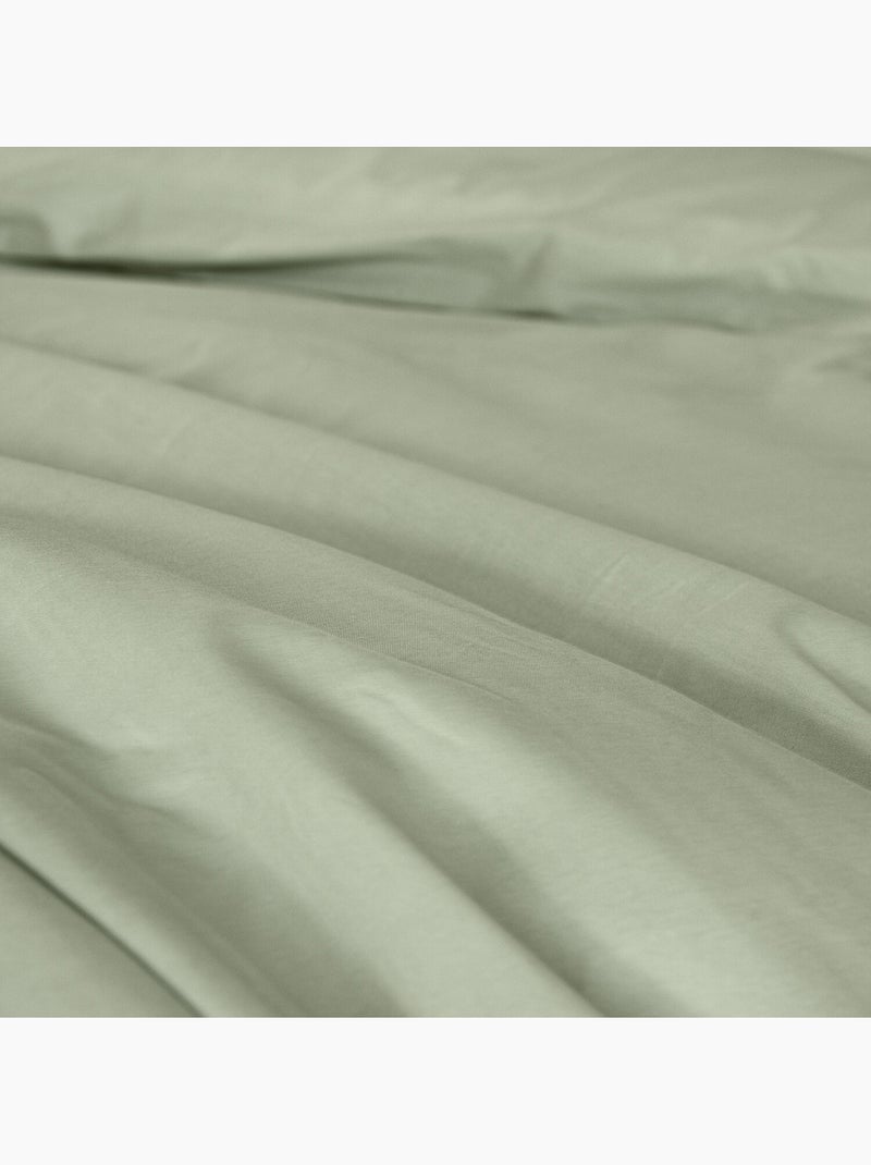 Parure housse de couette en percale de coton uni, MURA Vert - Kiabi